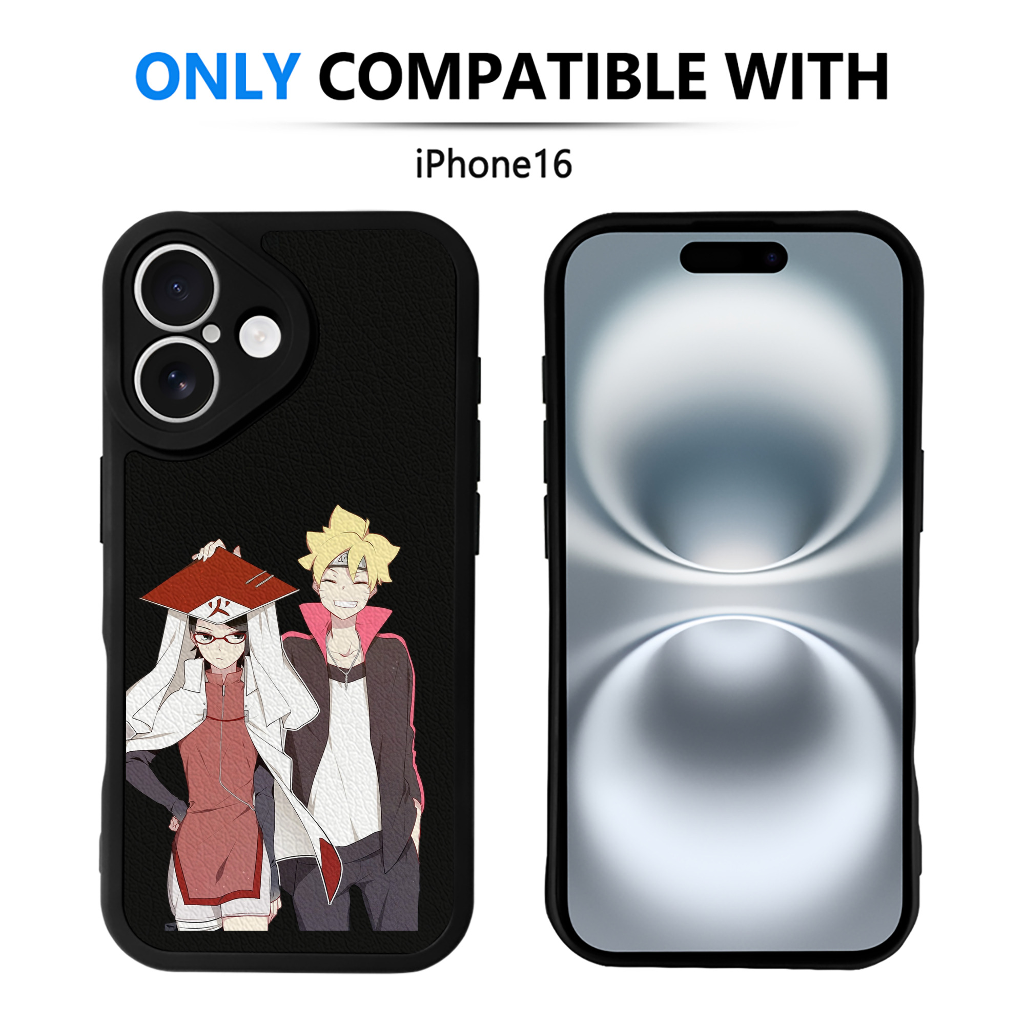 （画像用） NARUTO -ナルト- うちは サラダ Uchiha Sarada 【iPhone 16シリーズ対応】シリコンスマホケース（レザー調） 材質：シリコン